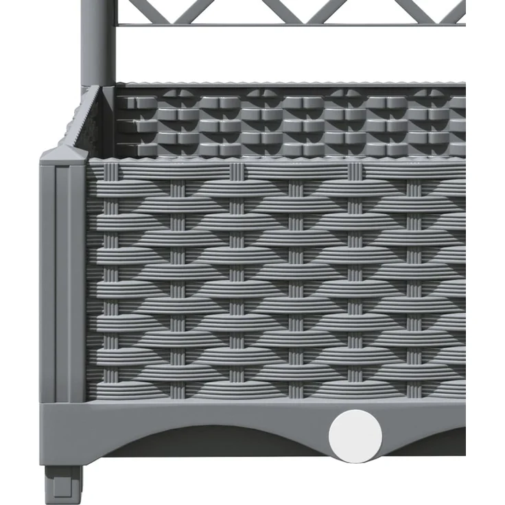 vidaXL Pflanzkübel mit Rankgitter Hellgrau 120x120x121,5 cm PP 153277 – Bild 7
