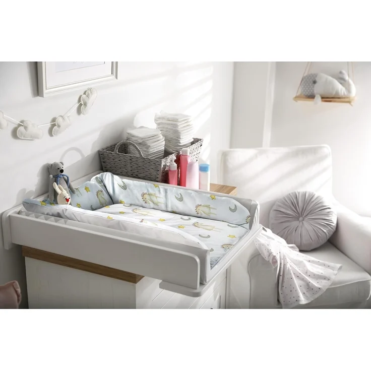 Balbina® Wickelunterlage aus Baumwolle weiche Wickeltischauflage für Wickelkommoden waschbar 75x85 I Beiges Pferd – Bild 4