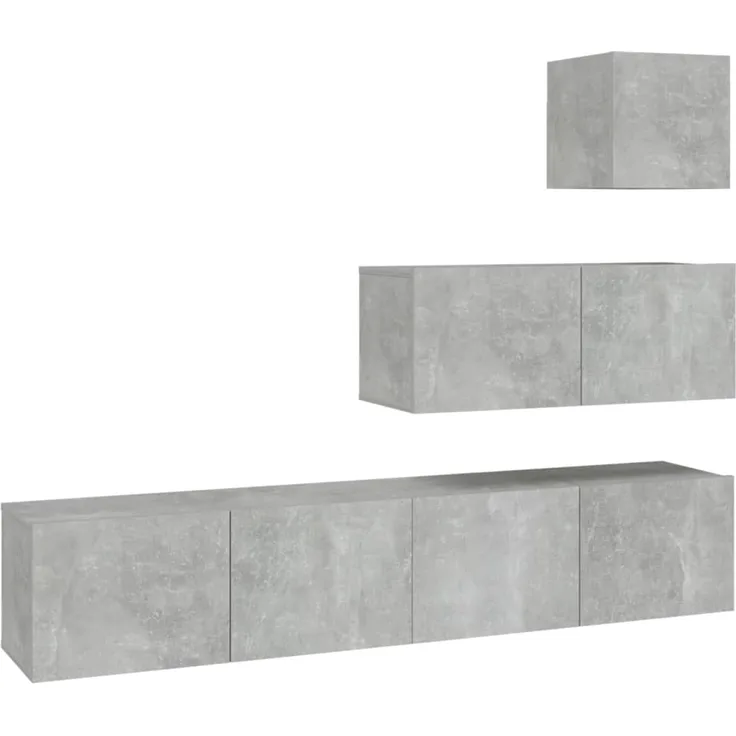 4-tlg. TV-Schrank-Set Betongrau Holzwerkstoff [3114649]