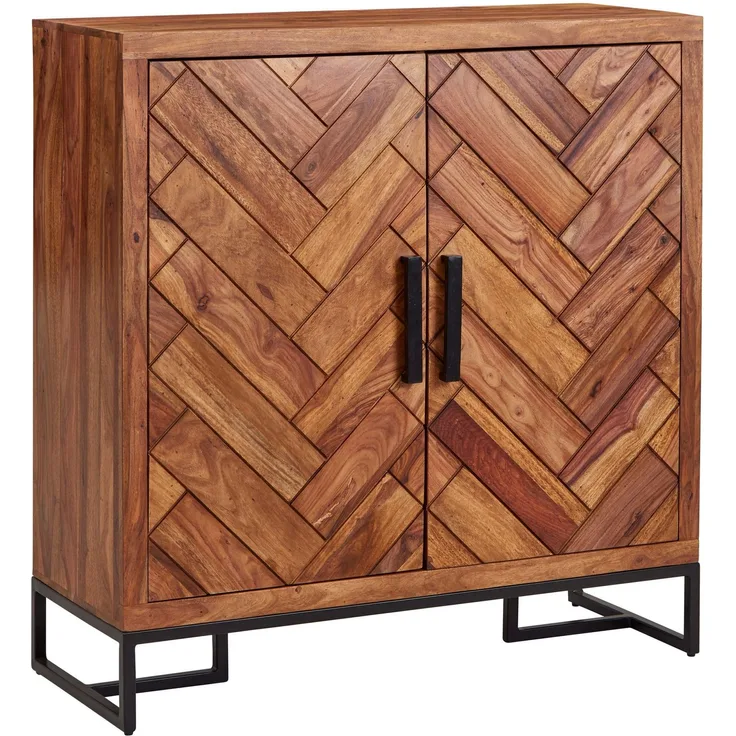 Schuhschrank Sheesham Massivholz 100 x 105 x 10 cm Schuhregal Geschlossen | Design Schuhkommode Flurschrank mit Ablage | Schuhaufbewahrung Flurkommode für Schuhe Hoch