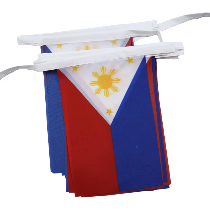 AZ FLAG - Fahnenkette Philippinen 6 Meter Mit 20 Flaggen - 21x14 cm - Philippinische Girlande Flaggenkette 14x21 Cm
