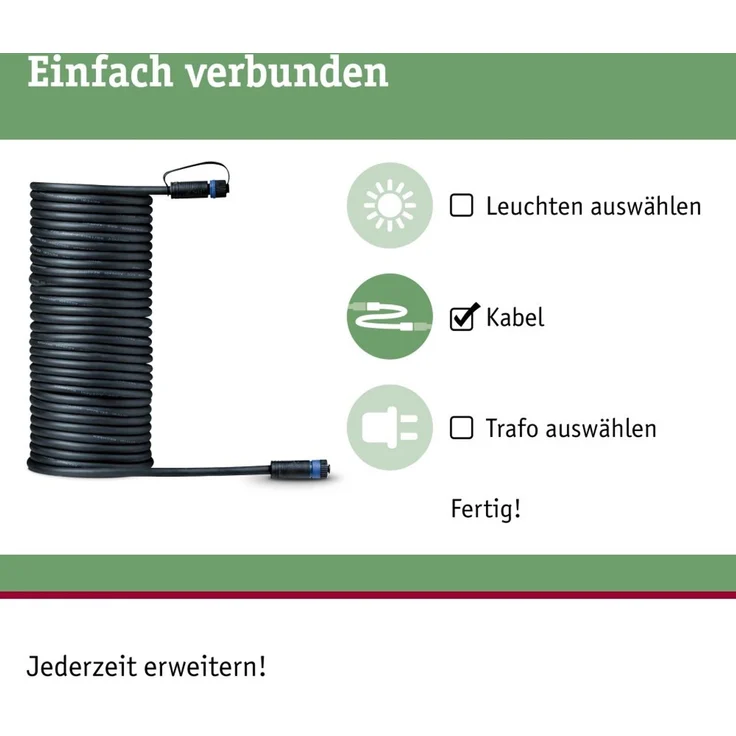 Paulmann 94277 Plug&Shine Connector IP68 10m Schwarz ein Anschluss – Bild 6