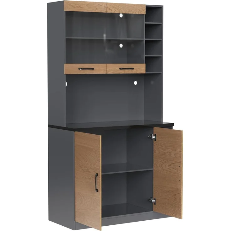 Küchenschrank Buffet Highboard Holz LED – Bild 8