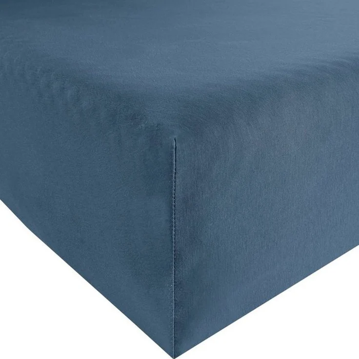 Erwin Müller 'Freising' Spannbettlaken, Gummizug: Rundumgummi, 1 Stück, Elasthan-Jersey-Stretch Uni, Rauchblau, Spannbettlaken - 80x200 cm - 80x220 cm – Bild 4