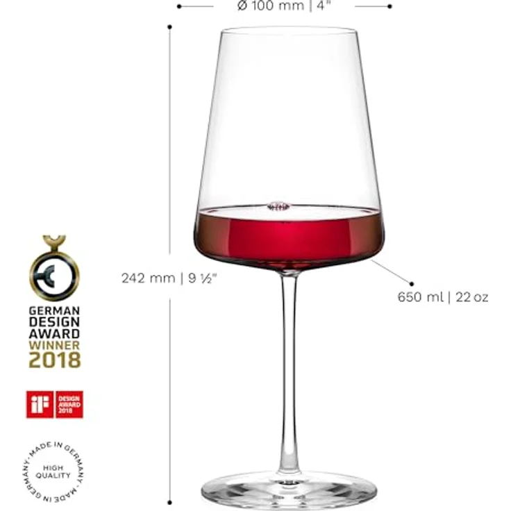 Stölzle Lausitz Bordeauxgläser Power 2er Set 650 ml – Hochwertige Weingläser ideal für Bordeaux – Moderne Bordeauxkelche aus Kristallglas für maximale Geschmacksentfaltung – Spülmaschinen- & Stoßfest – Bild 2