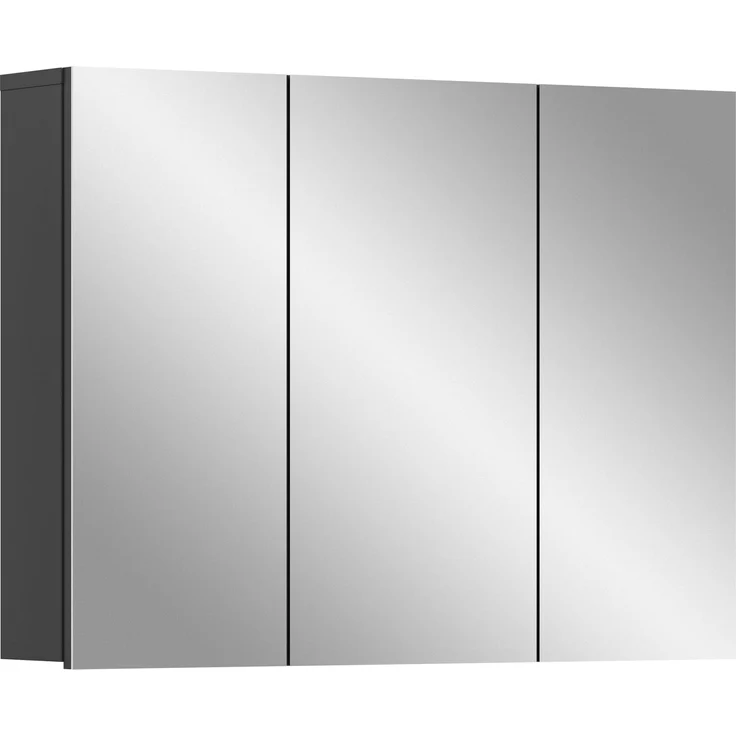 Spiegelschrank Soft II - Grau / Grau Hochglanz – Bild 1