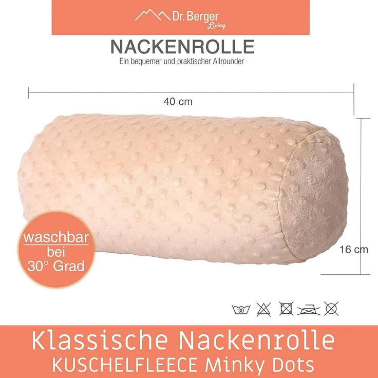 Dr. Berger Nackenrolle Minky Sandbeige 40 x 16 cm – Bild 2