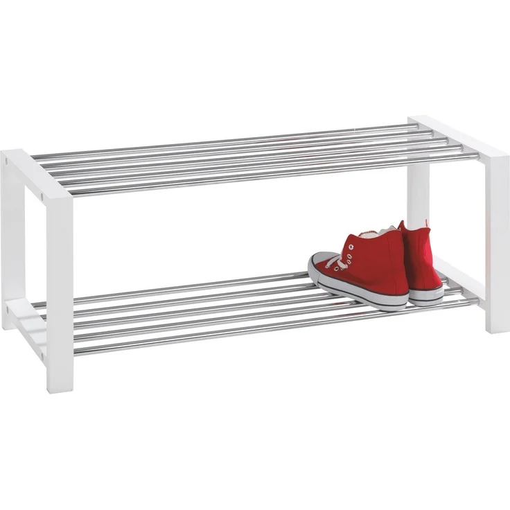 Home4You Schuhregal Breite 80 cm, Tiefe 30 cm, mit 2 Ablageflächen, für 8 Paar Schuhe – Bild 1