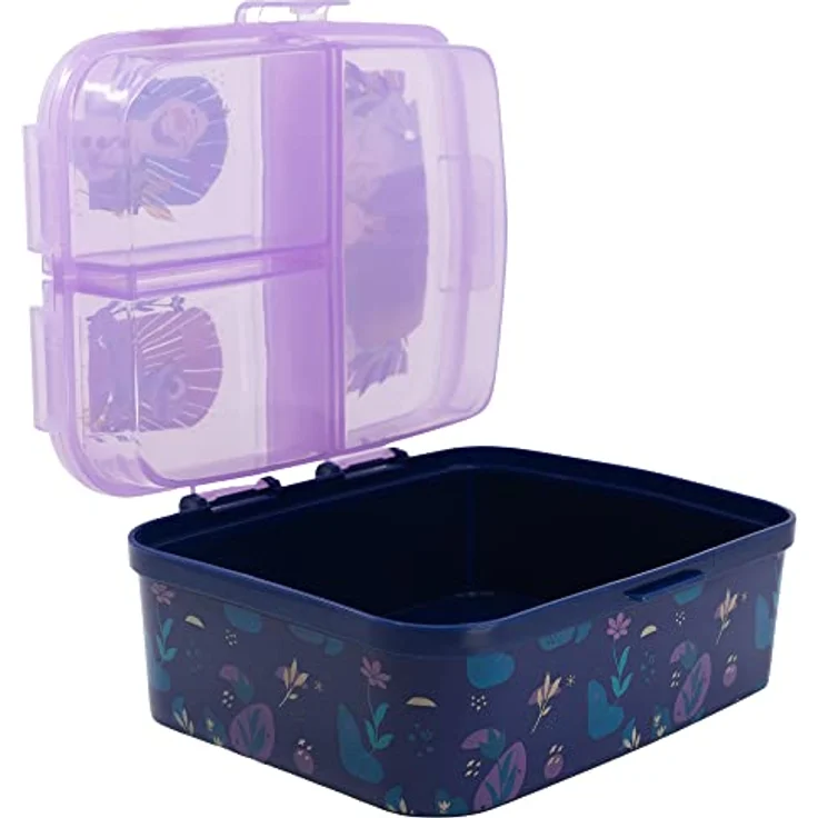 Lunchbox für Kinder mit 4 Fächern aus Kunststoff verschiedene Motive die Eiskönigin – Bild 5