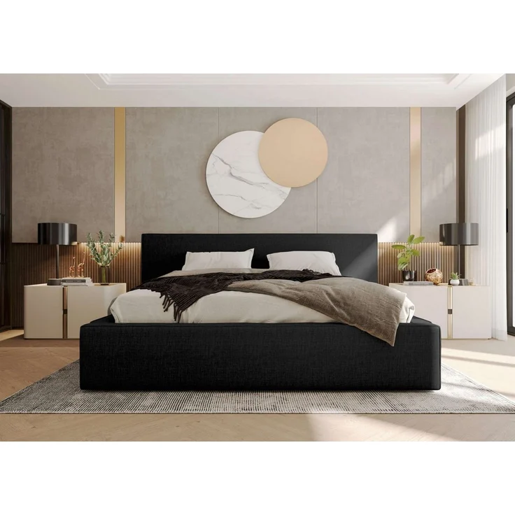 99rooms Polsterbett Tivio (Schlafzimmerbett, Polsterbett), 140–200x200 cm, Velours VOSS, mit Lattenrost & Bettkasten – Bild 3