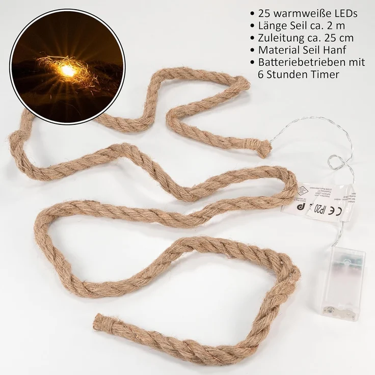 Nipach LED-Lichterkette BI11003 LED Lichterkette Deko-Seil 25 LED 2m – Bild 7