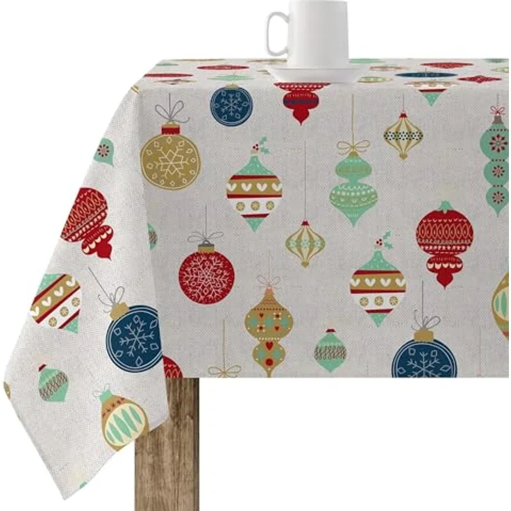BELUM | Weihnachtstischdecke | Anti-Fleck-Tischdecke | Rechteckig Harz | Tischdecke (laminiert) | Tischdecke | Tischdecke | Heimtisch (250 x 140 cm) – Bild 1