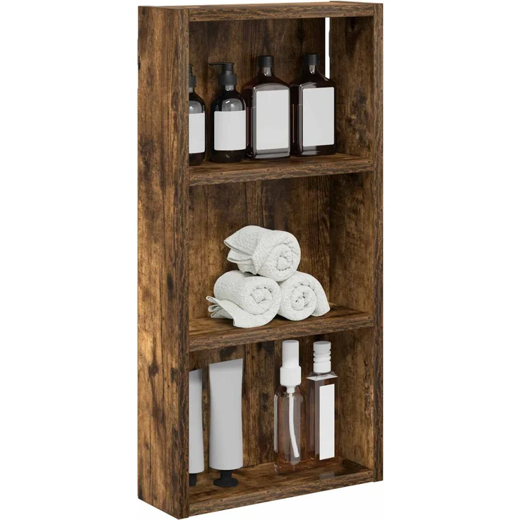 vidaXL Badezimmer-Wandschrank Geräucherte Eiche 30 x 10 x 60,5 cm 889323 – Bild 3
