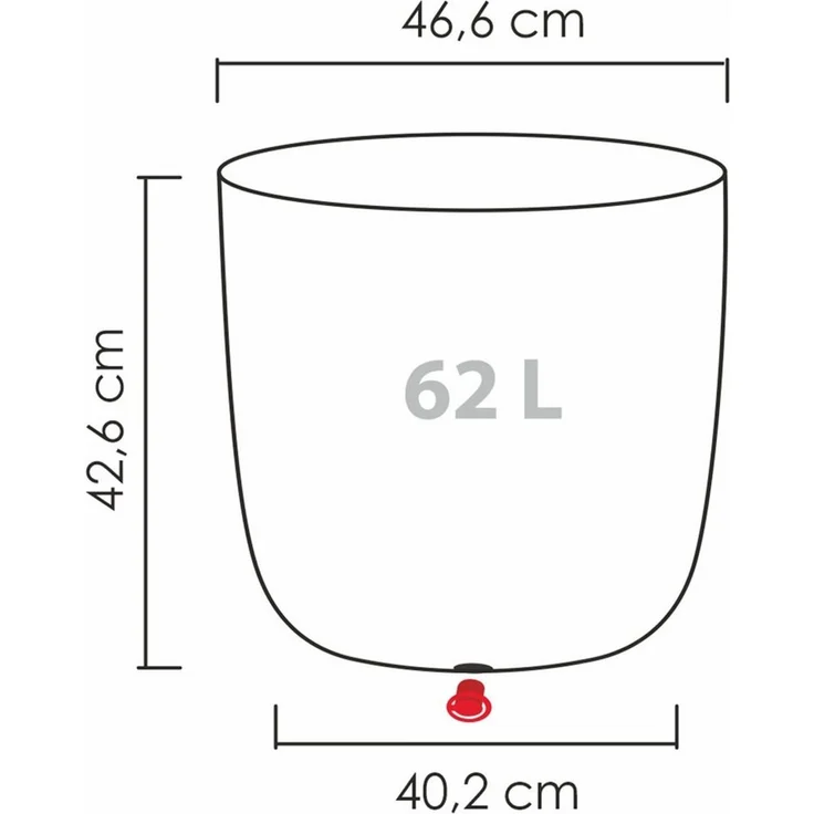 Scheurich Pflanzkübel 47/259 Linetto, dickwandiger Topf aus hochwertigem Kunststoff, ØxH: 46,6x42,6 cm – Bild 2
