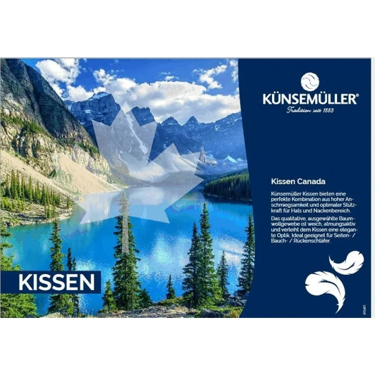 KÜNSEMÜLLER Daunenkissen Daunenkopfkissen, Feder „Canada Medium“, Füllung: 85% Federn, 15% Daunen, Bezug: 100% Baumwolle, Seitenschläfer, Rückenschläfer, Bauchschläfer, Optimale Abstützung des Kopf- & Nackenbereichs – Bild 3