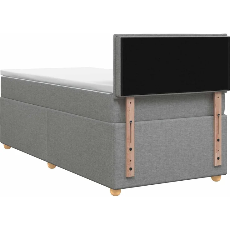 vidaXL Boxspringbett mit Matratze Hellgrau 90 x 190 cm Stoff 3450839 – Bild 8