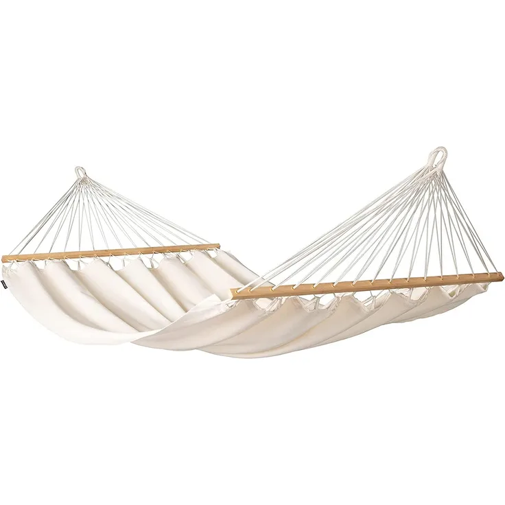 La Siesta Doppel-Stabhängematte FLORENCIA latte creme Bio-Baumwolle FOR16-X1