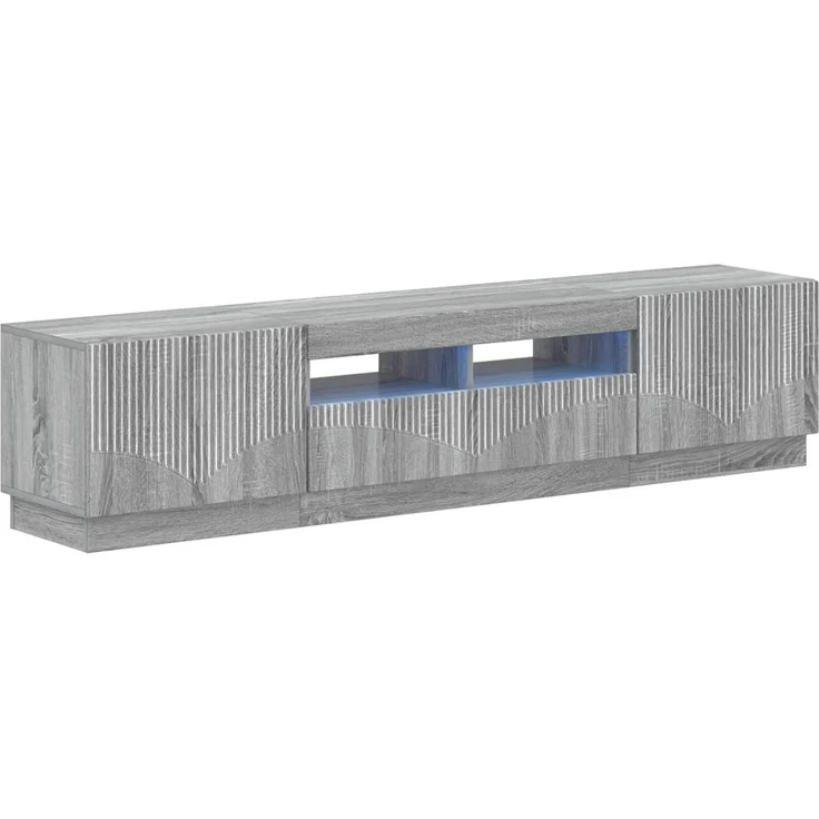 vidaXL LED-TV-Schrank HOORN 3 stk. Sonoma-Grau Holzwerkstoff 3416848 – Bild 2