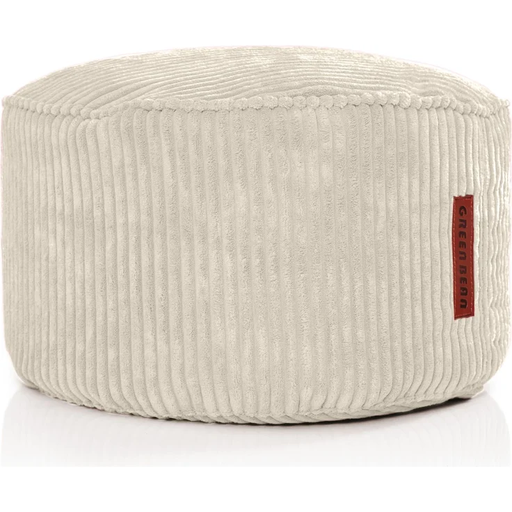 Green Bean® Indoor Sitzhocker Pouf 45x25cm EPS-Perlen Füllung & Cordstoff Kuschelig Weich Waschbar - Beige – Bild 1