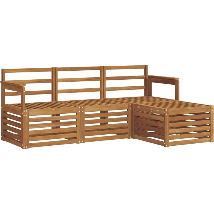 vidaXL Outdoor-Sofagarnitur 4 stk. 4-Sitzer Natur Massivholz Akazie 3374594 – Bild 2