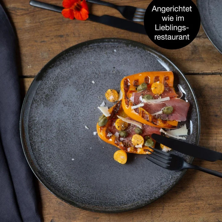 Moritz & Moritz VIDA 6tlg Dinnerteller Anthrazit – Bild 6