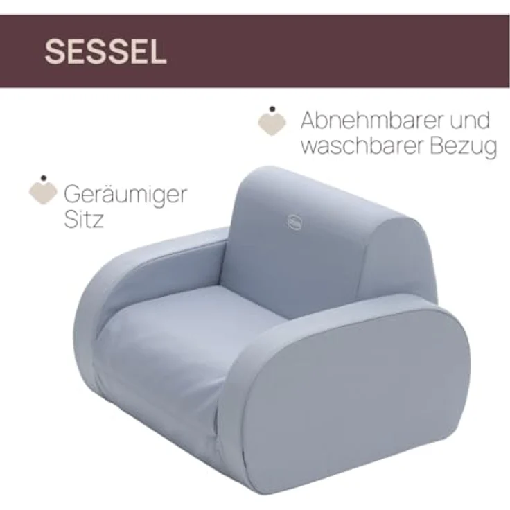 Chicco Twist Kinderstuhl, wandelbar in Liegestuhl und Sofa, Kinderstuhl mit 3 Konfigurationen, bequem und leicht, verwandelt sich mit einer Handbewegung - Für Kinder ab 12 Monaten – Bild 7