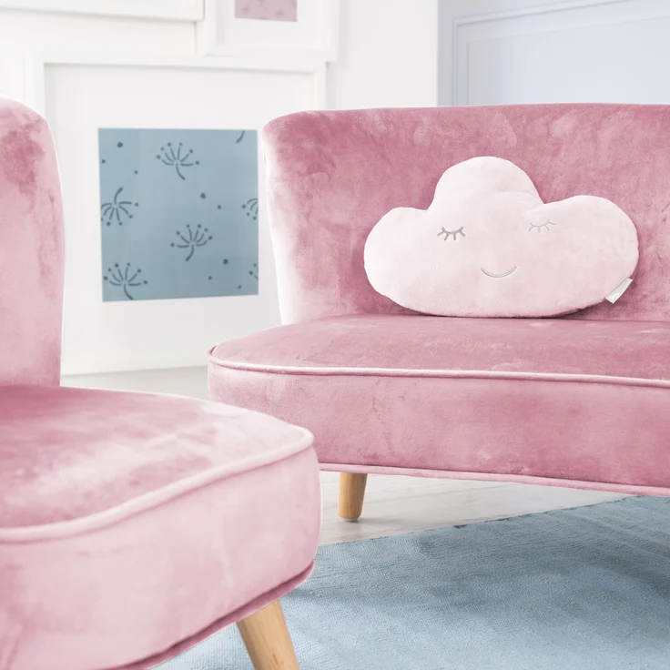 roba Bundle 'Lil Sofa' - Kindersofa - Kindersessel - Dekokissen Wolke - Rosa / Mauve – Bild 3