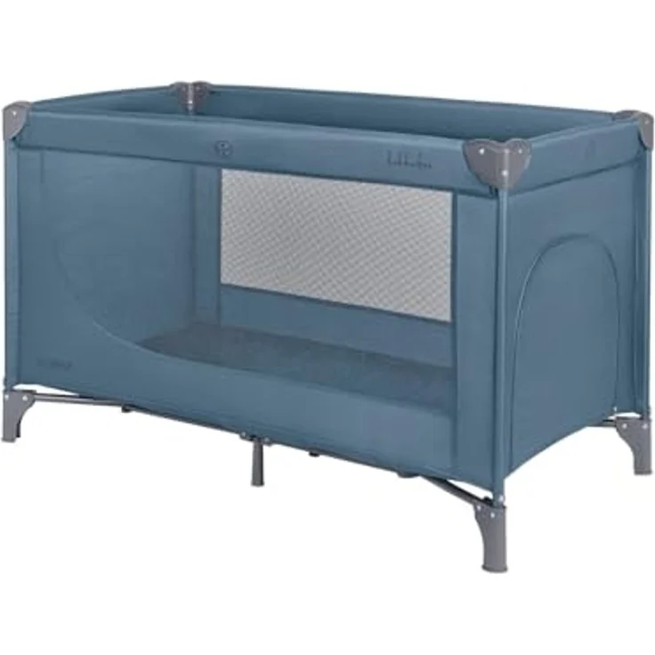 Kikkaboo Reisebett so gifted eine Ebene, weiche Matratzenauflage, Seiteneingang grau blau – Bild 2