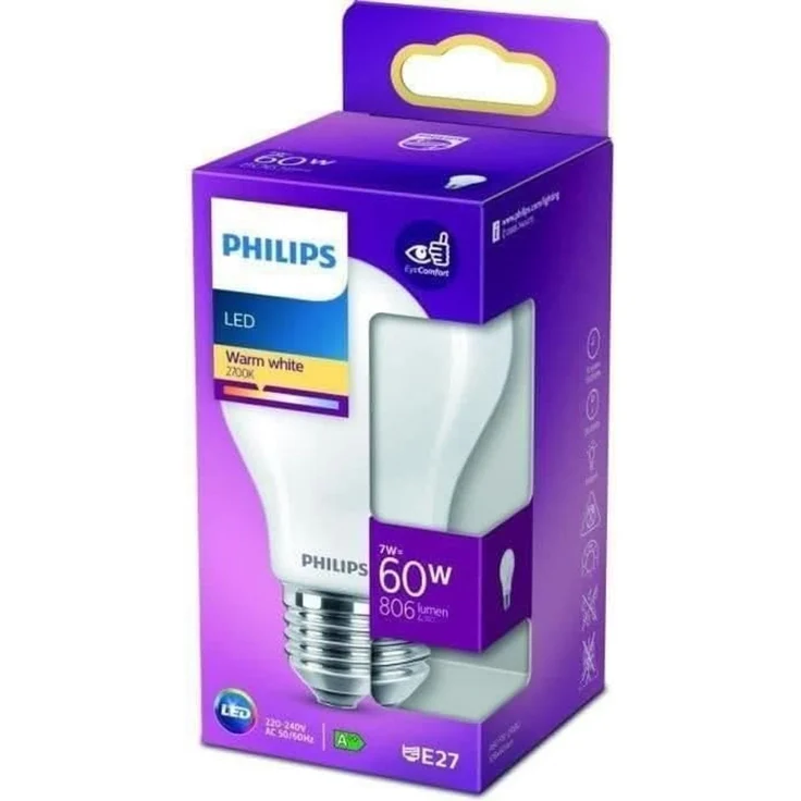 Philips LED Classic E27 Lampe, 60 W, Tropfenform, matt, warmweiß – Bild 5