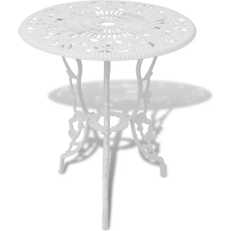 vidaXL 3-tlg. Bistro-Set Aluminiumguss Weiß 42165