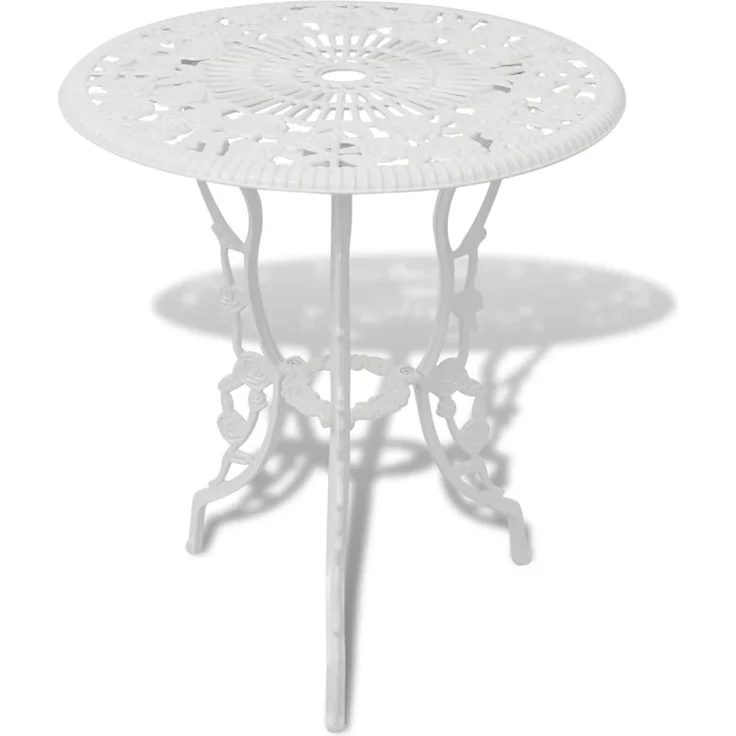 vidaXL 3-tlg. Bistro-Set Aluminiumguss Weiß 42165 – Bild 1