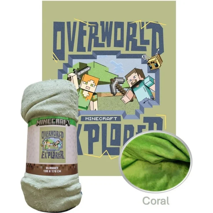 Minecraft Korallenfleece Decke 130x170 cm Kuscheldecke weich Wohndecke – Bild 2
