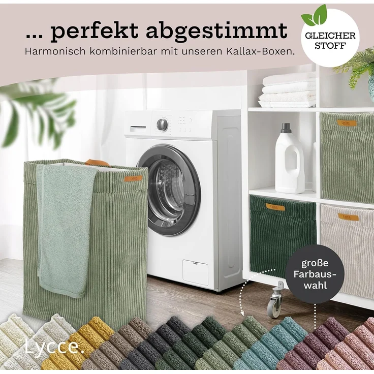 Lycce Wäschekorb Lycce Wäschekorb Cord – faltbar, waschbar & perfekt für Nischen – Bild 9