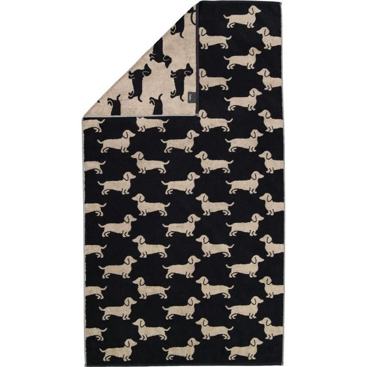 Cawö Handtücher Cawö Duschtuch We love Dogs 6246, 93 schwarz/beige, Baumwolle (1-St) – Bild 1