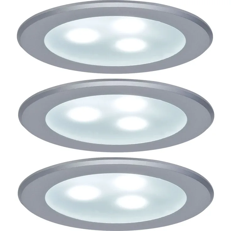Paulmann Möbel Einbauleuchten Set high power LED 3x3W 9VA 230V/350mA 76mm Chrom matt2212