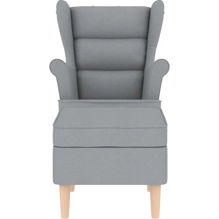 vidaXL Sessel mit Fußhocker Hellgrau Stoff 3307989 – Bild 3