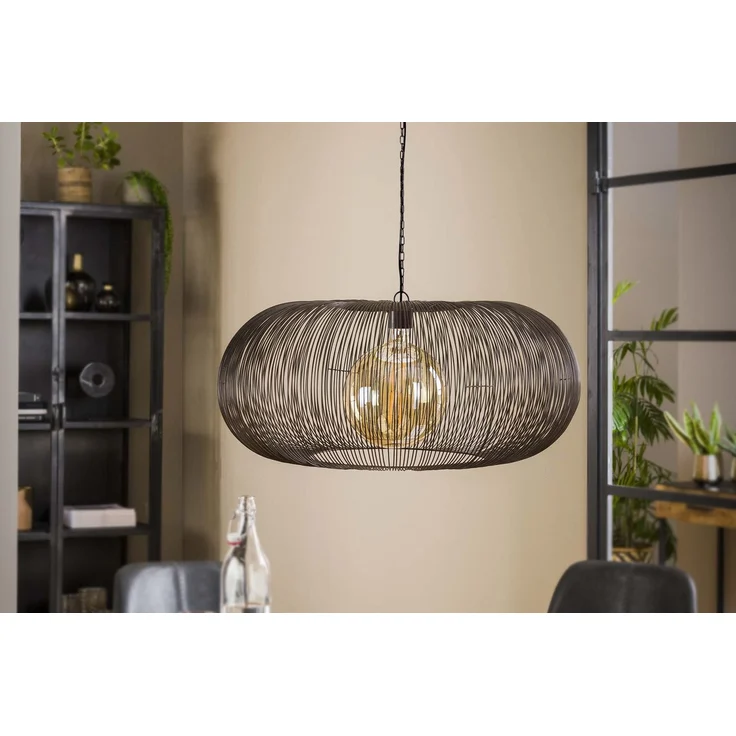 KAWOLA Hängeleuchte CATAVI Hängelampe 1-flammig Metall schwarz 150 x 70 x 70 cm – Bild 2