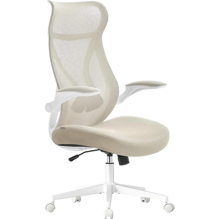 Songmics Bürostuhl Schreibtischstuhl, ergonomische Rückenlehne, hochklappbare Armlehnen – Bild 1