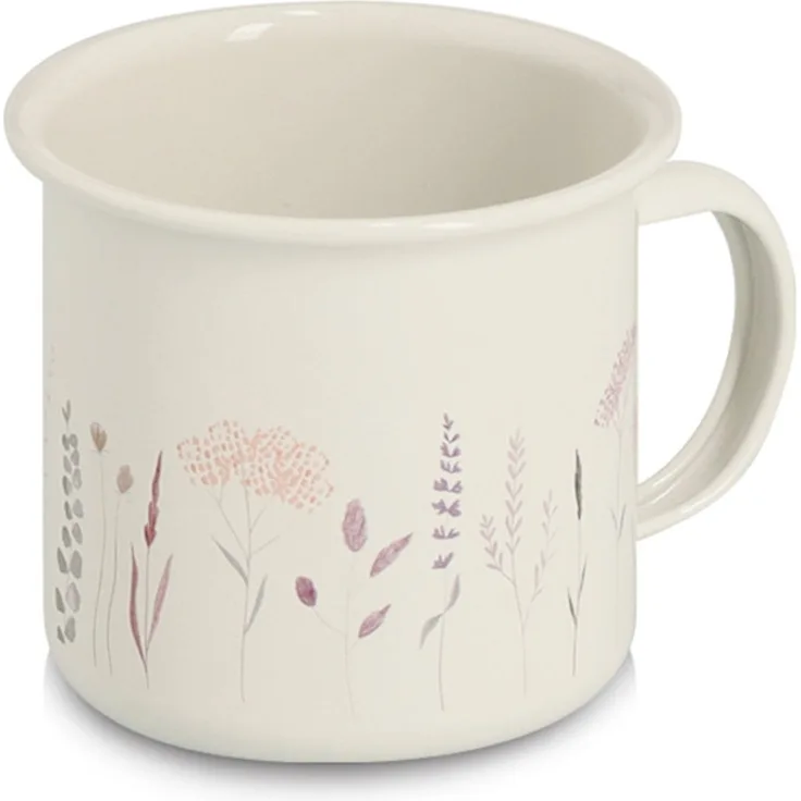 ZELLER 19400 Tasse 320 ml FLOWERS Metall, weiß/Dekor
