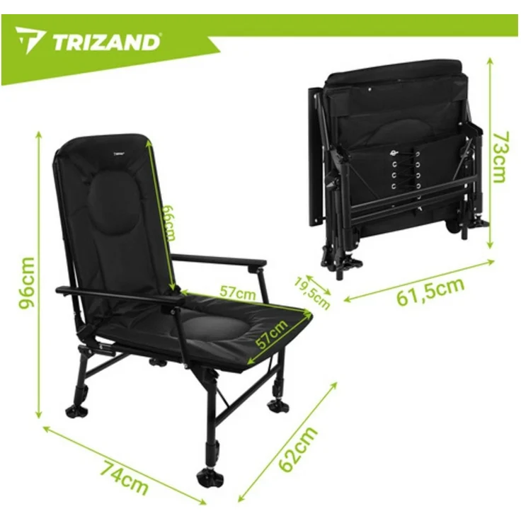 Trizand Angelstuhl Klappbarer Campingstuhl (Spar-Set, 1 St), Sorgt für maximale Stabilität und hält bis zu 120 kg – Bild 2