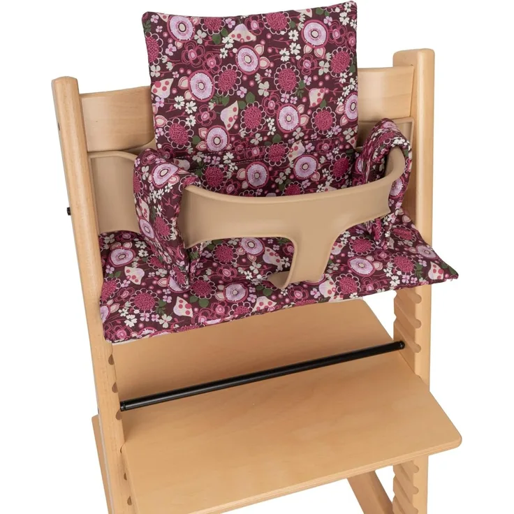 Babyline Kissenbezug für Stokke Hochstuhl, kompatibel mit Stokke, Stokke Tripp Trapp, Trip Trap Stokke, Stokke Evolutions-Hochstuhl und Stokke Hochstuhl (Blume violett)