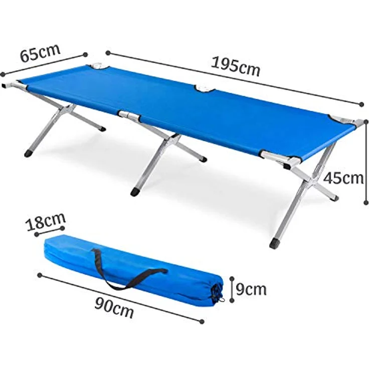 Goods+Gadgets Feldbett Faltbares Army-Bett (Campingbett, Klappbett) Gästebett aus Aluminium – Bild 4