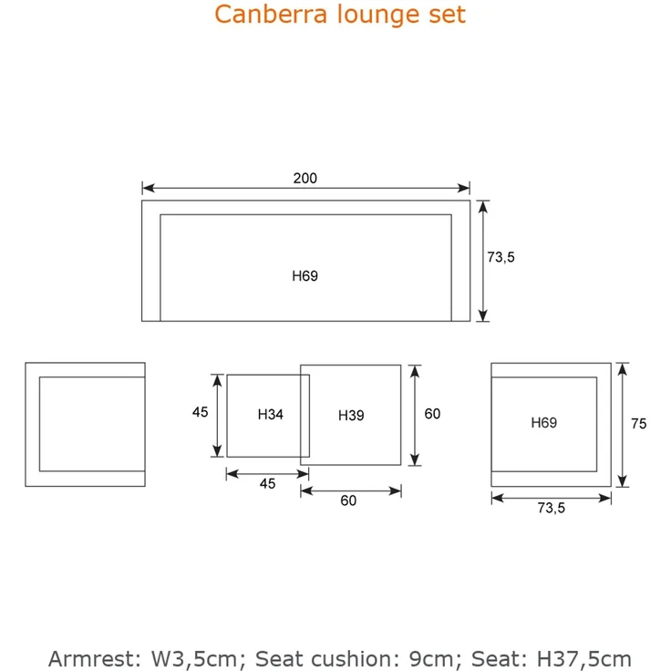 Garden Impressions CANBERRA Rope Alu Lounge Gartenmöbel Set Sitzgruppe grau – Bild 5