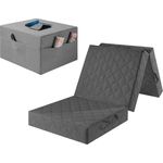 sleepling 194504 Komfort Visco Gästematratze Single | viscoelastische Klappmatratze | Sitzhocker inkl. Husse | Matratze mit Universalhärtegrad 2. 5 | Made in EU | Ökotex | 195 x 75 x 14 cm, grau