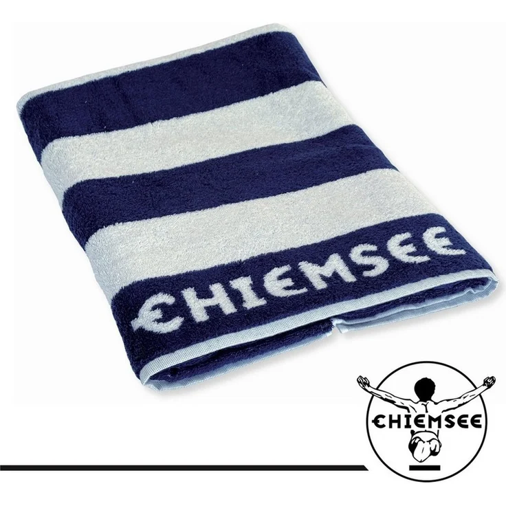 Chiemsee Saunatuch 100% Baumwolle, 80 x 200 cm, Frottier, gestreift, Logo-Schriftzug – Bild 1