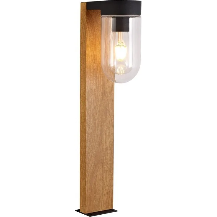 Brilliant Leuchten No. 96373-76 Aussensockelleuchte Cabar E27 IP44 holz dunkel schwarz