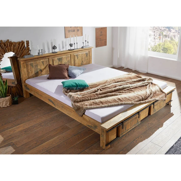 Bett Mango 180x200 natur lackiert RAILWAY #142 – Bild 2