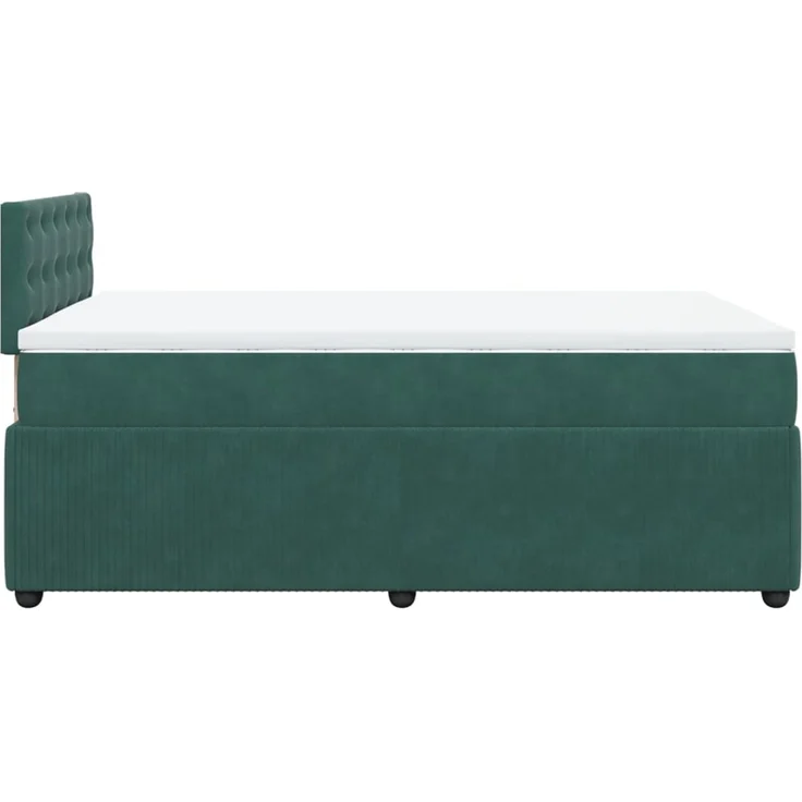 vidaXL Boxspringbett mit Matratze Dunkelgrün 120x200 cm Samt 3290025 – Bild 7