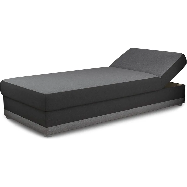 Bett Andre 90x200cm mit Bettkasten - Sofa, Schlafsofa, Regulierbarer Rückenlehne, Bettgestell, Schlafzimmer, Kinderzimmer (Schwarz (Sawana 05 + 14))