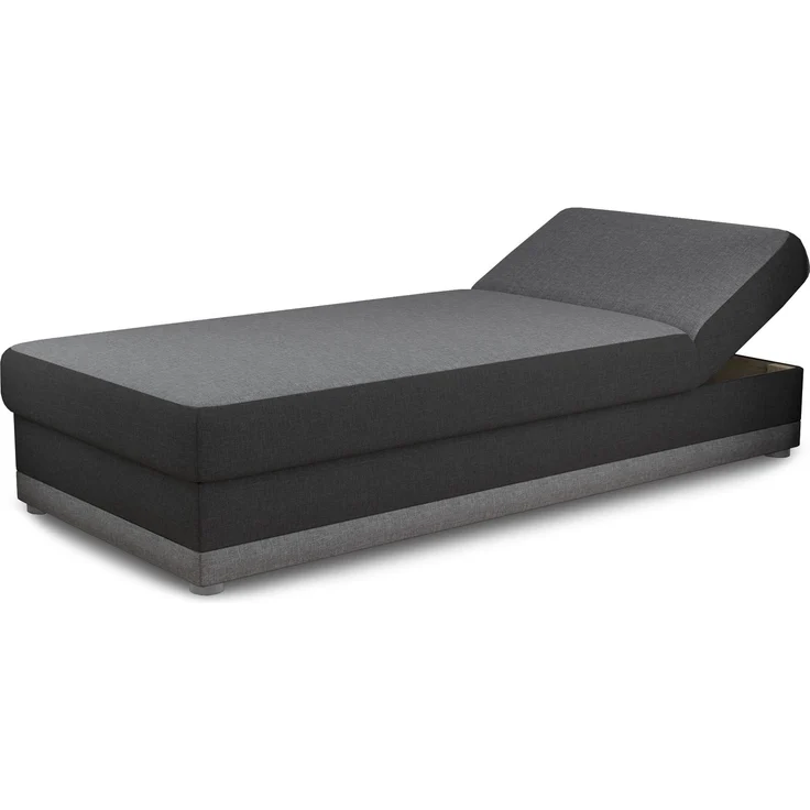 Bett Andre 90x200cm mit Bettkasten - Sofa, Schlafsofa, Regulierbarer Rückenlehne, Bettgestell, Schlafzimmer, Kinderzimmer (Schwarz (Sawana 05 + 14)) – Bild 1